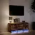 Produktbild 5 för Tv-bänk med LEDs rökfärgad ek 97x34x40 cm konstruerat trä