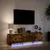Produktbild 5 för Tv-bänk med LEDs rökfärgad ek 140x34x40 cm konstruerat trä