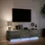 Produktbild 5 för Tv-bänk med LEDs grå sonoma 140x34x40 cm konstruerat trä
