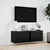 Produktbild 4 för Väggmonterad tv-bänk LED svart 100x31x35 cm