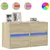 Produktbild 2 för Väggmonterad tv-bänk LED 2 st sonoma-ek 41x31x45 cm