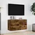 Produktbild 4 för Väggmonterad tv-bänk LED 2 st rökfärgad ek 41x31x45 cm