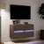 Produktbild 5 för Väggmonterad tv-bänk LED 2 st brun ek 41x31x45 cm