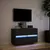 Produktbild 5 för Väggmonterad tv-bänk LEDs svart 80x31x45 cm