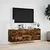 Produktbild 4 för Väggmonterad tv-bänk LEDs rökfärgad ek 130x31x45 cm
