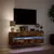 Produktbild 5 för Väggmonterad tv-bänk LEDs rökfärgad ek 130x31x45 cm