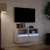 Produktbild 5 för Väggmonterad tv-bänk LED 2 st vit 41x31x45 cm