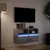 Produktbild 5 för Väggmonterad tv-bänk LED 2 st betonggrå 41x31x45 cm