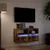 Produktbild 5 för Väggmonterad tv-bänk LED 2 st rökfärgad ek 41x31x45 cm
