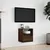 Produktbild 4 för Väggmonterad tv-bänk LED brun ek 41x31x45 cm