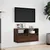 Produktbild 4 för Väggmonterad tv-bänk LED 2 st brun ek 41x31x45 cm