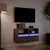 Produktbild 5 för Väggmonterad tv-bänk LED 2 st brun ek 41x31x45 cm