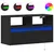 Produktbild 2 för Väggmonterad tv-bänk LEDs svart 80x31x45 cm
