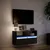 Produktbild 5 för Väggmonterad tv-bänk LEDs svart 80x31x45 cm