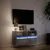 Produktbild 5 för Väggmonterad tv-bänk LEDs betonggrå 80x31x45 cm