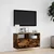 Produktbild 4 för Väggmonterad tv-bänk LEDs rökfärgad ek 80x31x45 cm