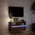 Produktbild 5 för Väggmonterad tv-bänk LEDs brun ek 80x31x45 cm