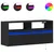 Produktbild 2 för Väggmonterad tv-bänk LEDs svart 100x31x45 cm