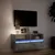 Produktbild 5 för Väggmonterad tv-bänk LEDs betonggrå 100x31x45 cm