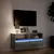 Produktbild 5 för Väggmonterad tv-bänk LEDs grå sonoma 100x31x45 cm