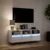 Produktbild 5 för Väggmonterad tv-bänk LEDs vit 130x31x45 cm