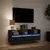 Produktbild 5 för Väggmonterad tv-bänk LEDs svart 130x31x45 cm