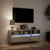 Produktbild 5 för Väggmonterad tv-bänk LEDs sonoma-ek 130x31x45 cm