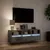 Produktbild 5 för Väggmonterad tv-bänk LED betonggrå 130x31x45 cm
