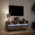 Produktbild 5 för Väggmonterad tv-bänk LED brun ek 130x31x45 cm