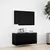 Produktbild 4 för Väggmonterad tv-bänk LED svart 80x31x35 cm