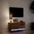 Produktbild 5 för Väggmonterad tv-bänk LED rökfärgad ek 80x31x35 cm