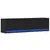 Produktbild 3 för Väggmonterad tv-bänk LEDs svart 140x31x38 cm