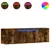 Produktbild 2 för Väggmonterad tv-bänk LED rökfärgad ek 135x31x39,5 cm