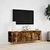 Produktbild 4 för Väggmonterad tv-bänk LED rökfärgad ek 135x31x39,5 cm