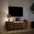 Produktbild 5 för Väggmonterad tv-bänk LED rökfärgad ek 135x31x39,5 cm