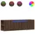 Produktbild 2 för Väggmonterad tv-bänk LED brun ek 135x31x39,5 cm