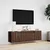 Produktbild 4 för Väggmonterad tv-bänk LED brun ek 135x31x39,5 cm