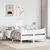 Produktbild 3 för Sängram med huvudgavel vit 150x200 cm massiv furu