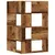 Produktbild 6 för Bokhylla hörn 4 hyllplan åldrat trä 85x85x140cm konstruerat trä