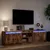 Produktbild 5 för Tv-bänk med LEDs rökfärgad ek 180x34x50 cm konstruerat trä