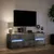 Produktbild 5 för Tv-bänk med LEDs betonggrå 140x34x50 cm konstruerat trä