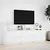 Produktbild 4 för Tv-bänk med LEDs vit 180x34x50 cm konstruerat trä