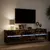 Produktbild 5 för Väggmonterad tv-bänk LEDs rökfärgad ek 180x31x45 cm