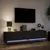 Produktbild 5 för Väggmonterad tv-bänk LEDs svart 180x31x38 cm