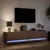 Produktbild 5 för Väggmonterad tv-bänk LEDs brun ek 180x31x38 cm
