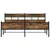 Produktbild 4 för Sängram utan madrass metall rökfärgad ek 183x213 cm