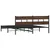 Produktbild 6 för Sängram utan madrass metall brun ek 183x213 cm