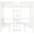 Produktbild 5 för Loftsäng med skrivbord&bänkar vit 80x200 cm massiv furu