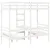 Produktbild 7 för Loftsäng med skrivbord&bänkar vit 80x200 cm massiv furu