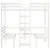 Produktbild 5 för Loftsäng med skrivbord&bänkar vit 90x190 cm massiv furu